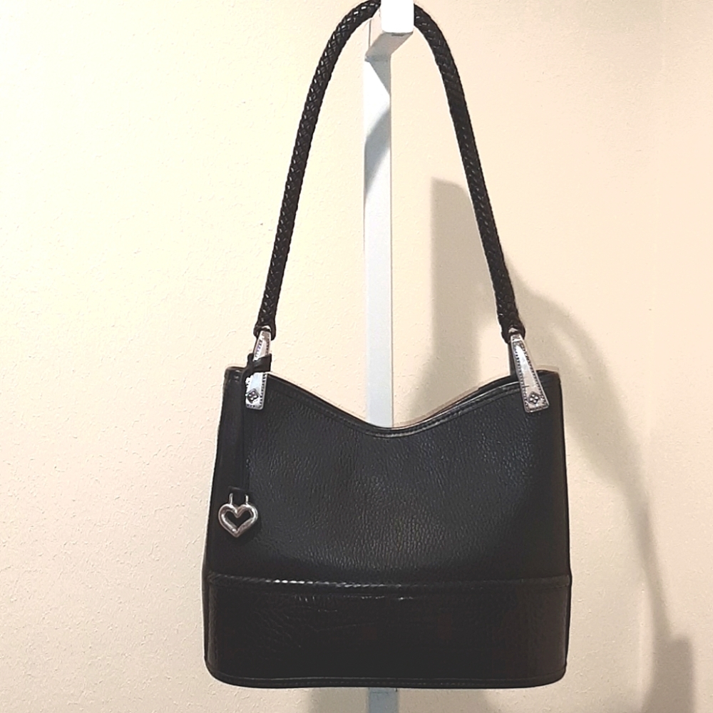 BRIGHTON BLACK PEBBLED LEATHER TOTE